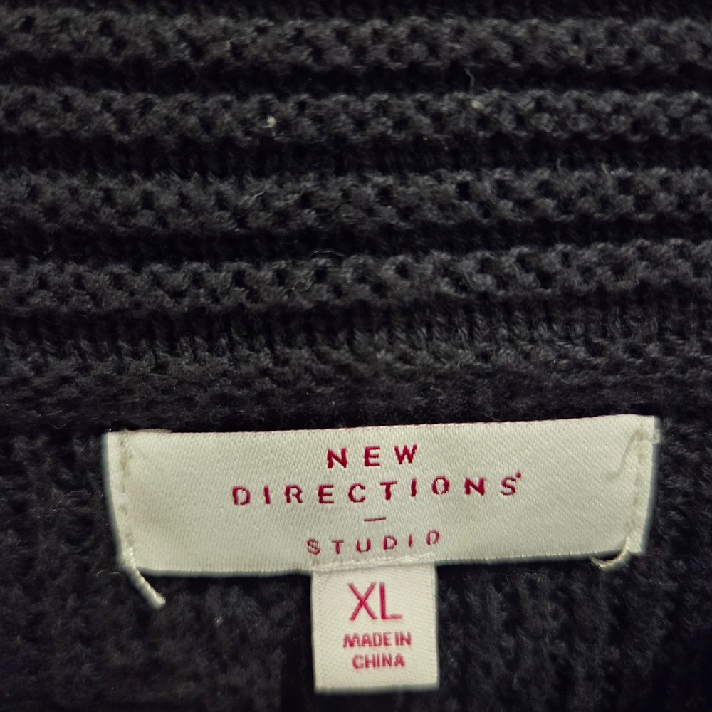 New Directions Studio‎ Sweater Women XL Pullover Mock Neck Drawstring Classic - Picture 3 of 8